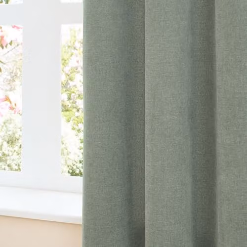 Riva Home Green Chenille Blackout Pencil Pleat Curtain Pair, Thermal Insulating, W: 168 cm, H: 229 cm – 3