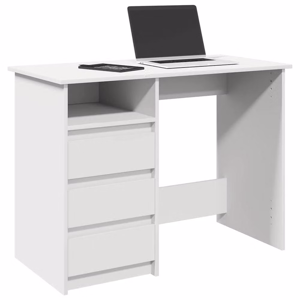 Berkfield Home White Decorative Writing Desk in Engineered Wood, W/D/H: 102 x 50 x 75 cm – 2