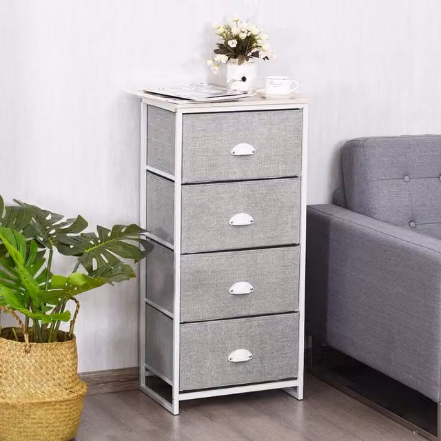 COSTWAY 4-Drawer Storage Organizer Unit in White