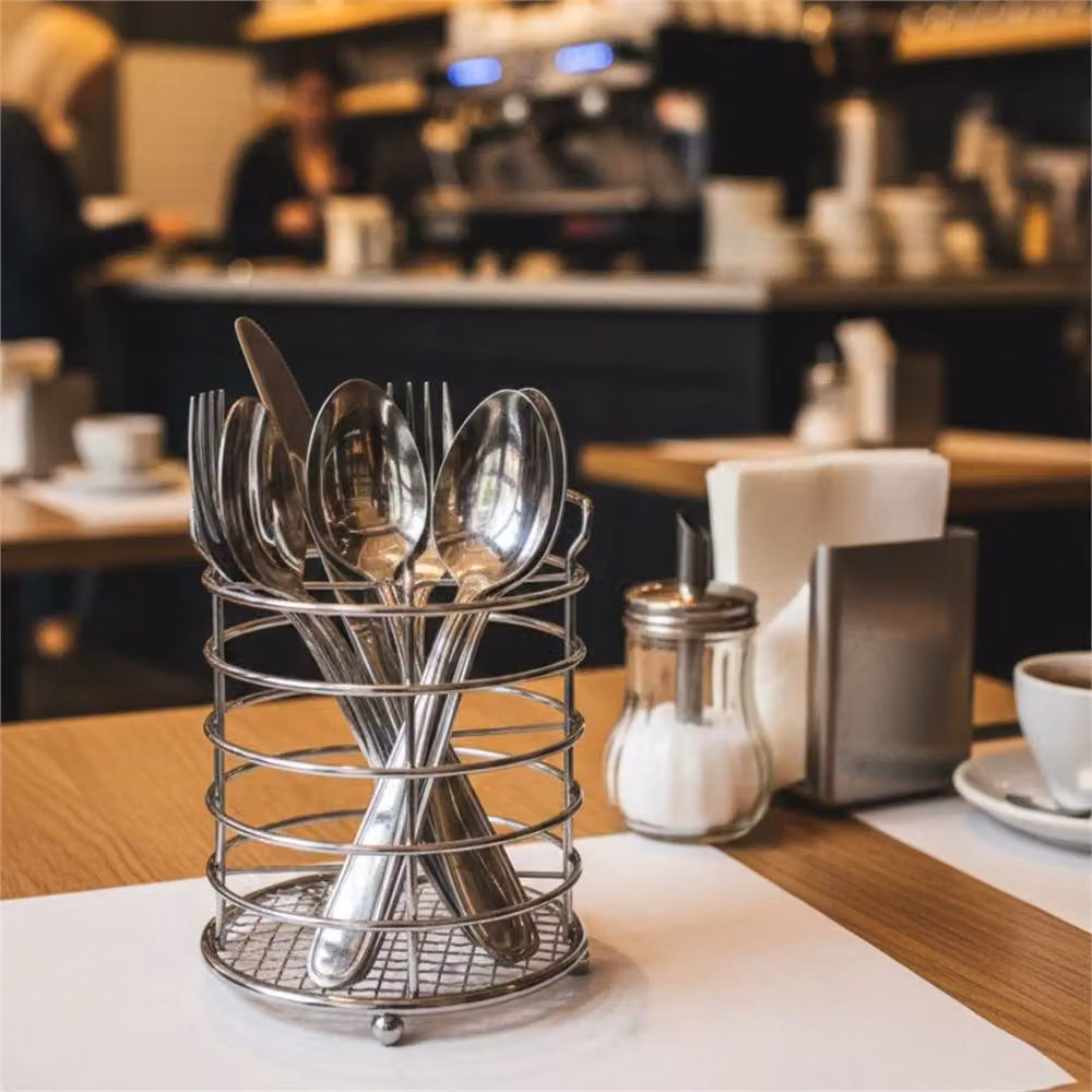 KORVIXA Silver Metal Cutlery Holder and Utensil Caddy – 4