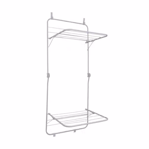 JVL 2 Tier Over Door Drying Rack in White with 8.5m Drying Length