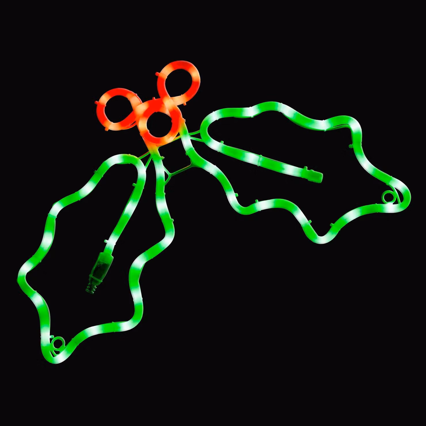 Christow Holly Christmas LED Rope Light Silhouette Wall and Window Decoration, Multicolour, W: 32 cm, H: 45 cm – 2