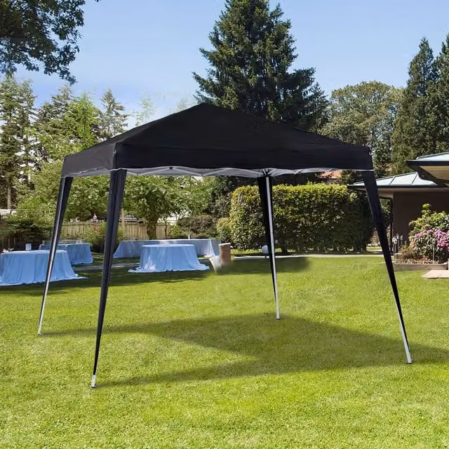 Outsunny Pop up Garden Tent, Black, W/D/H: 240 x 240 x 240 cm