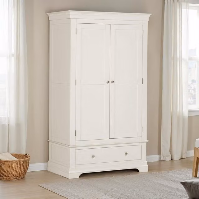 Seconique Classic White Matt Wardrobe with Hinged Doors and Drawers