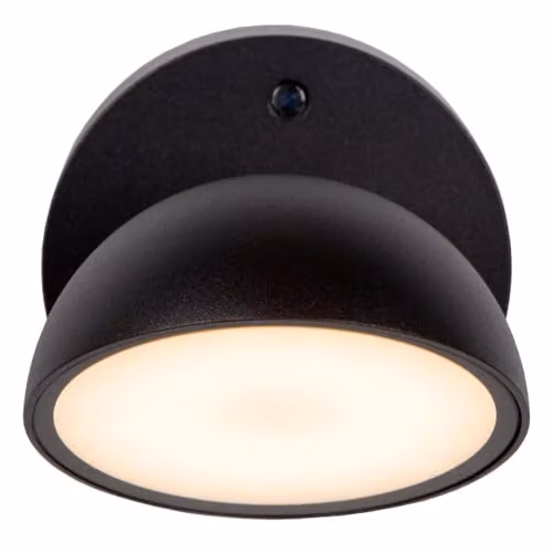 Lucide Finn Modern Black LED Outdoor Wall Light with Dusk Sensor and Warm White Light – 3