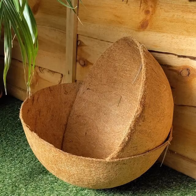 Shop4allsorts Set of 2 Natural Brown Coco Hanging Basket Liners for 14 Inch Baskets