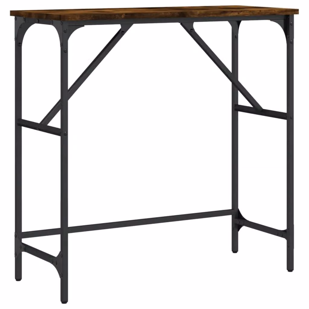 Berkfield Home Smoked Oak Console Table in Brown, W/D/H: 75 x 32 x 75 cm – 2