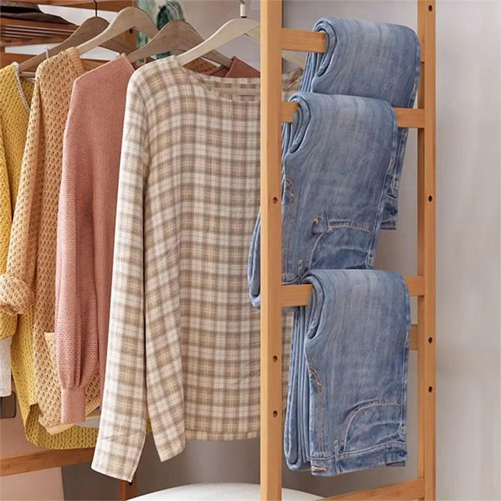 SPETLEK Brown Bamboo Clothes Rail Garment Rack – 2