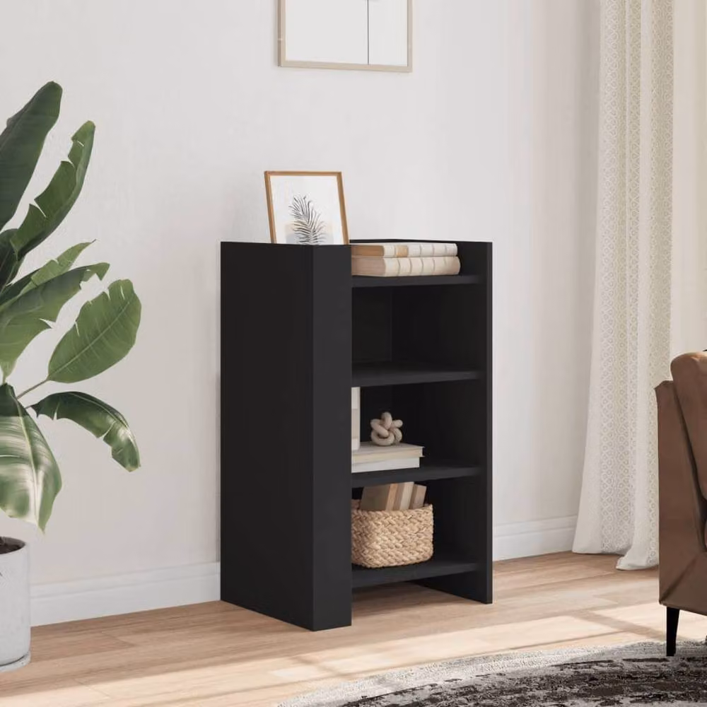 Berkfield Home Black Matt MDF Sideboard W: 45 cm, D: 35 cm, H: 75 cm – 2