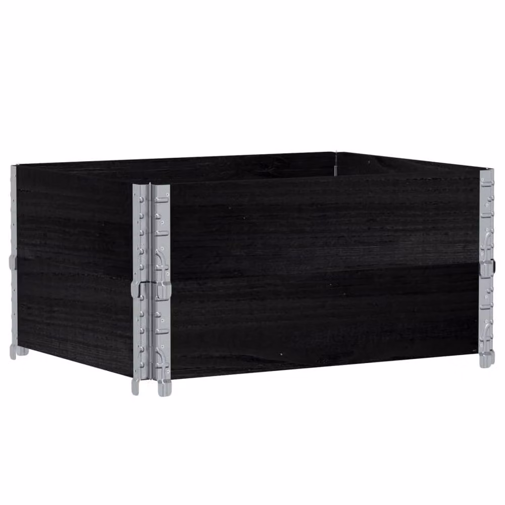 Berkfield Home Garden Black Wooden Raised Bed Planter with Galvanised Steel – 2