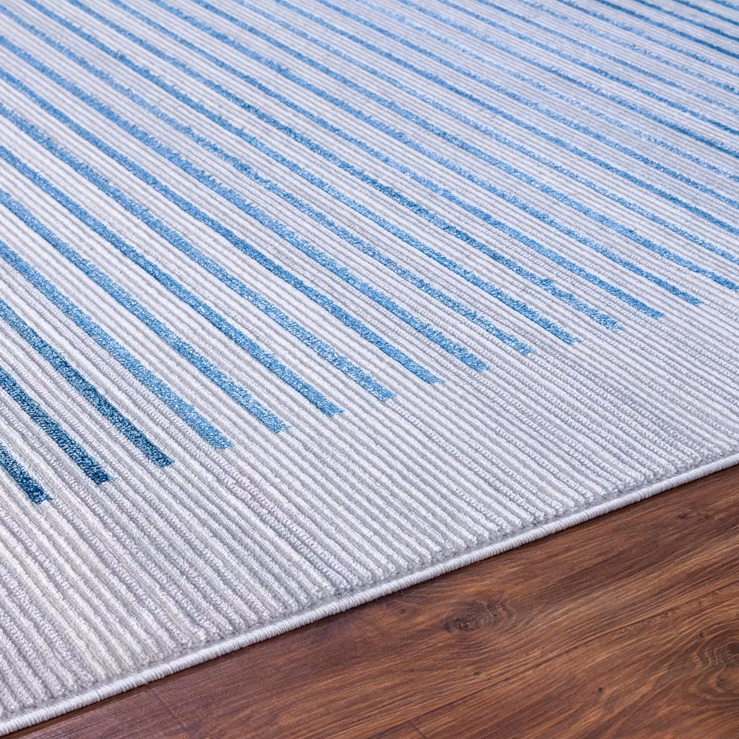 Livabliss Lustro Modern Striped Rug in Grey, Blue, Beige and White, W: 160 cm, L: 220 cm – 2