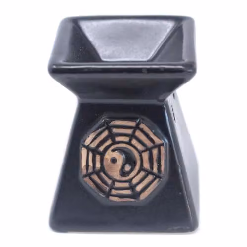 Ancient Wisdom Classic Yin Yang Ceramic Tealight Oil Burner in Brown and Multicolour – 4