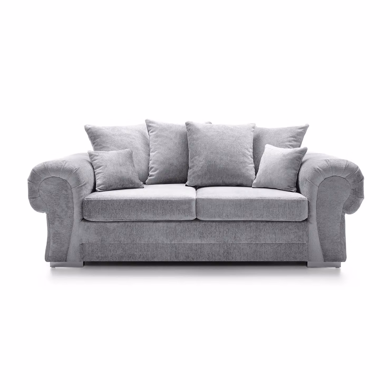 Abakus Direct Verona 3 Seater Sofa in Light Grey Crushed Chenille, W/D/H: 198 x 88 x 80 cm – 2