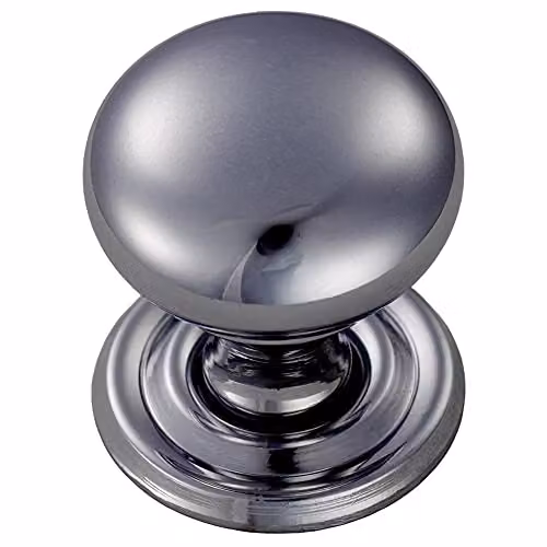 Loops 2 Pack Round Victorian Cupboard Door Knobs in Polished Chrome – 2