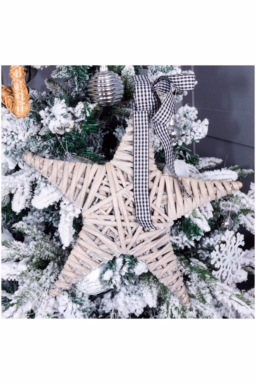 St Helens Home & Garden Grey Wicker Christmas Star Tree Topper – 4