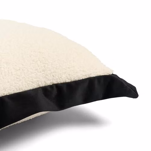 OHS Pack of 2 Boucle Square Cushion Covers with Oxford Edge, White and Black, W/D/H: 45 x 45 x 45 cm – 4