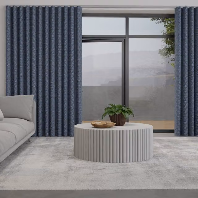 Terrys Nico Made to Measure Wave Blackout Fabric Curtain Panel in Blue and Purple