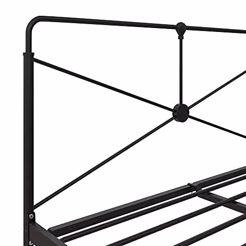 DHP Furniture Leopold Metal Bed in Black, King Size, W/D/H: 180 x 200 x 157.46 cm – 6