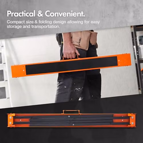 VonHaus Foldable Steel Saw Horse Twin Pack in Black and Orange with 200kg Weight Capacity – 3