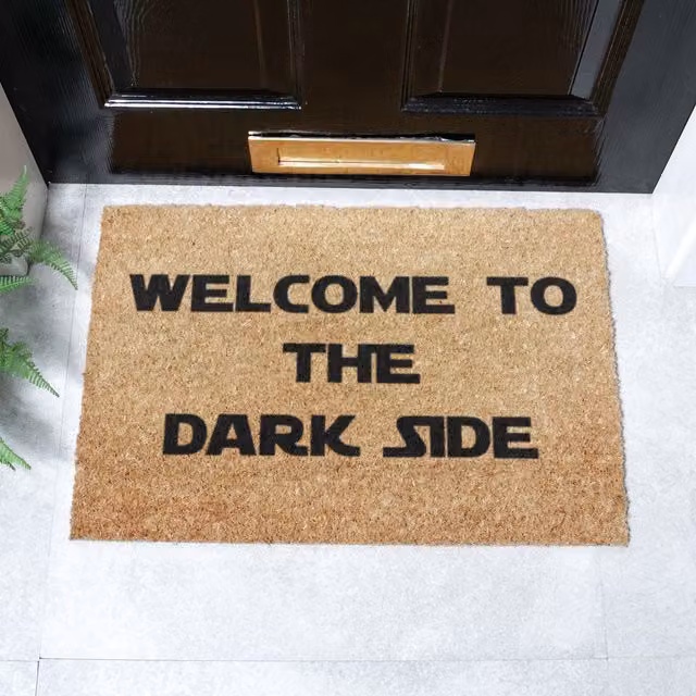 Artsy Mats Welcome to the Darkside Brown Coir and Rubber Non-Slip Weatherproof Doormat