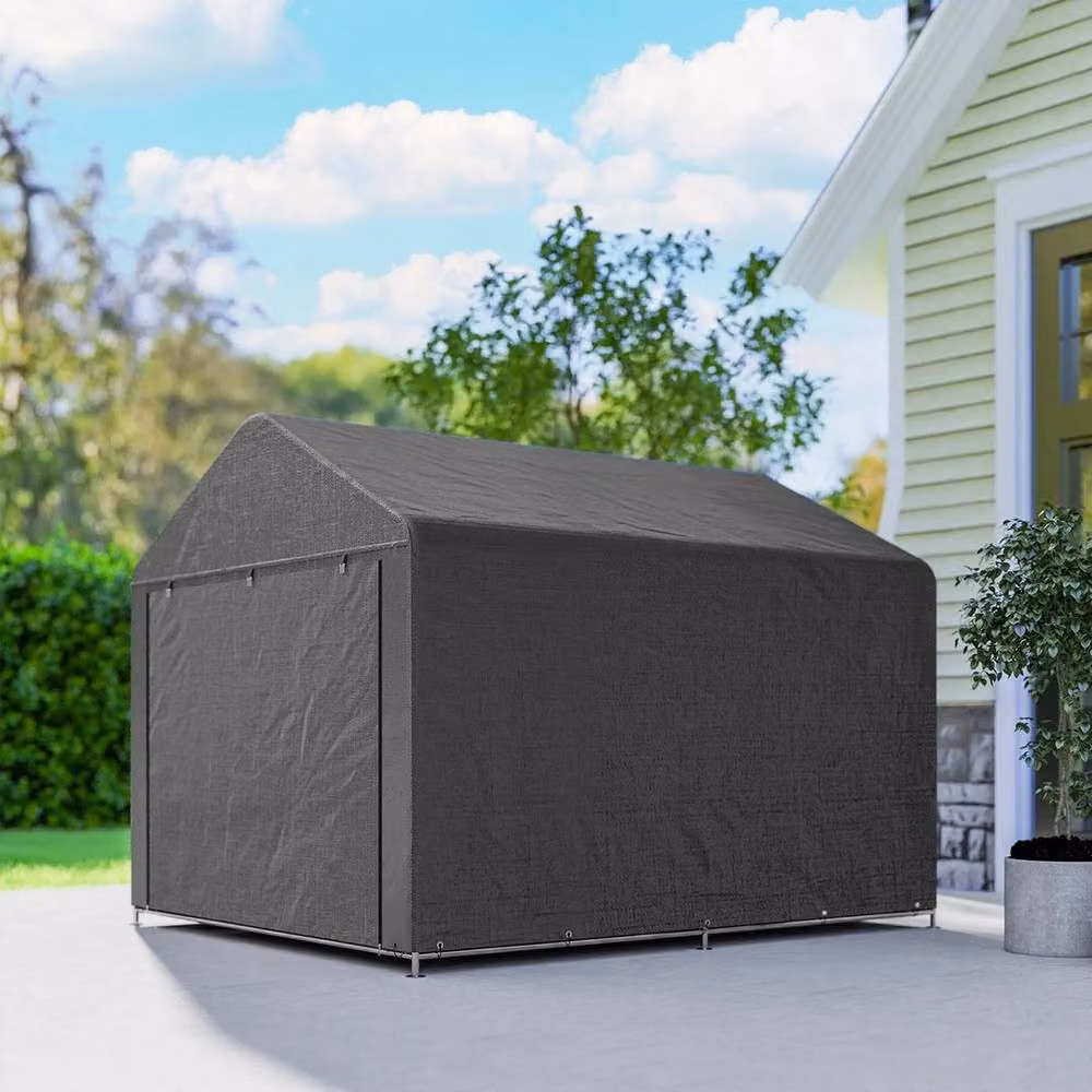 Kelvenix Dark Grey Galvanised Steel Garden Storage Shed Door, W: 100 cm x H: 100 cm – 2