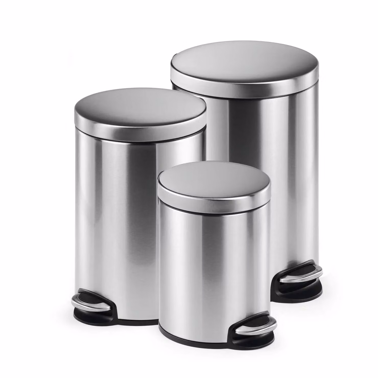 Durable Silver Stainless Steel Round Pedal Bin with Soft-Close Lid and Removable Inner Bucket, 30l – 6