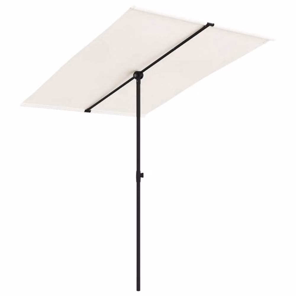 Berkfield Home Outdoor Parasol with Aluminium Pole, Sand White, W 200 cm x D 150 cm – 2