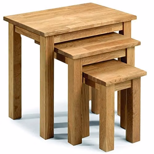 Julian Bowen Coxmoor Nest of 3 Oak Side Tables