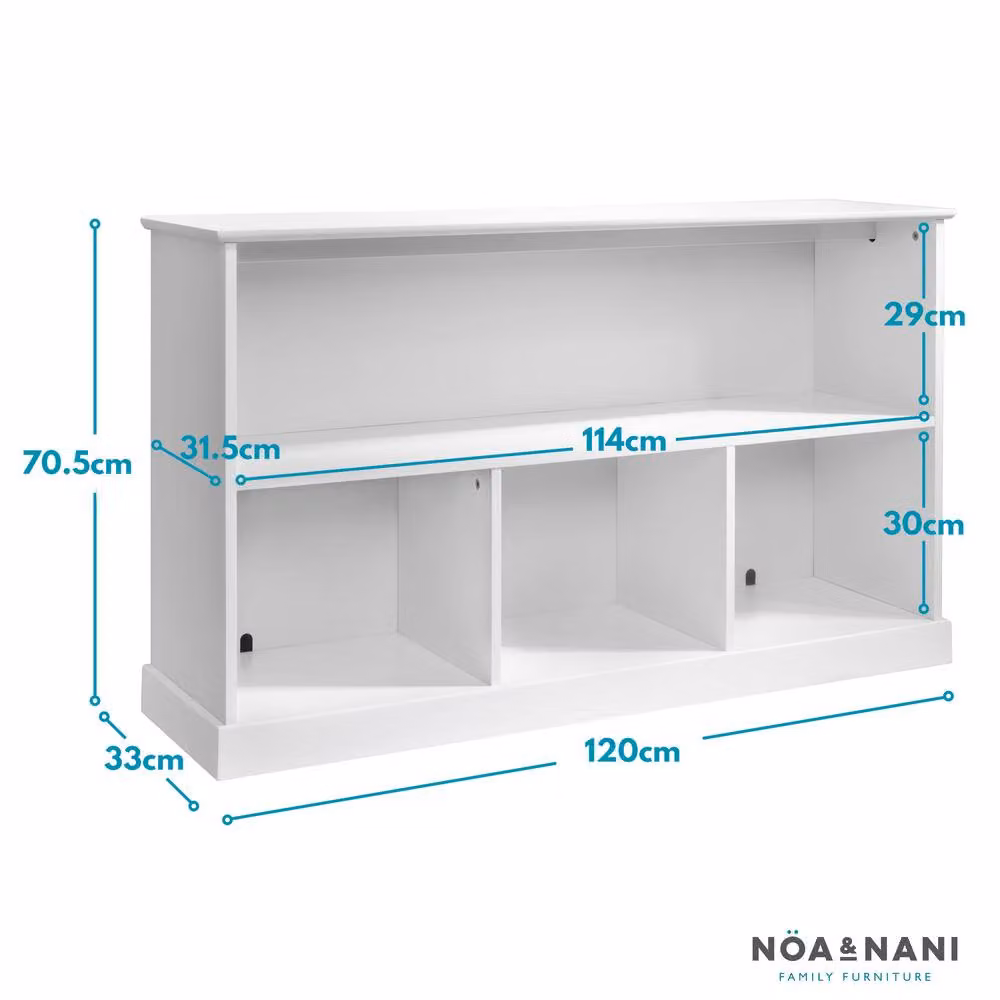 Nöa and Nani Halmstad Freestanding 3 Cube and Shelf Storage Unit in White – 3