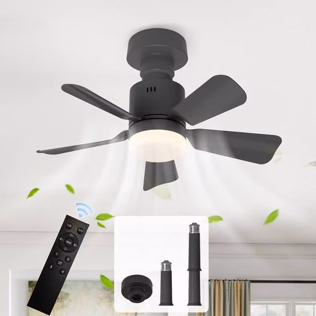 NIVOR E27 Socket LED Ceiling Fan Light in Black, Dimmable with Remote Control and 3 CCT, Diameter: 45 cm – 1