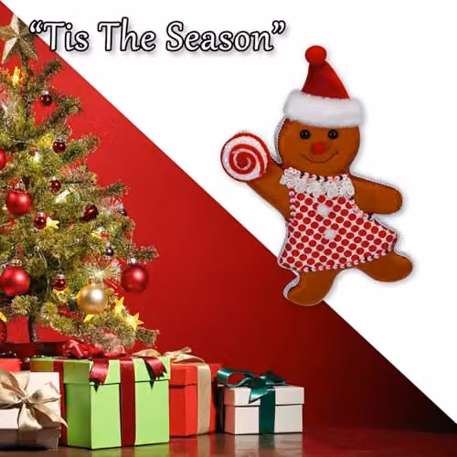 VFM e-Store Christmas Gingerbread Animal Hanging Decoration, Red and Multicolour, H 31 cm x W 20 cm – 5