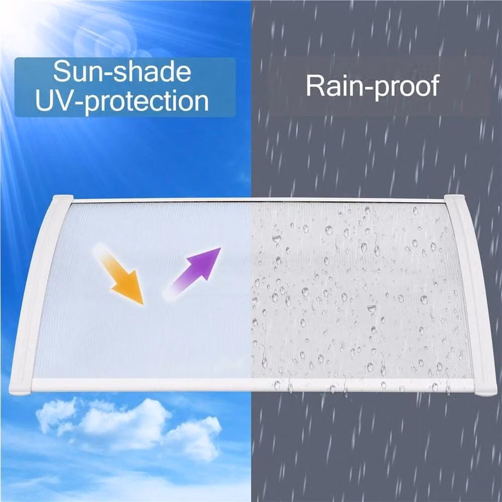EONLION White Door Canopy Awning Rain Shelter W: 100 cm, H: 76 cm, D: 76 cm – 2
