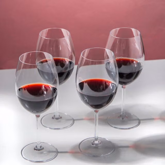 Mikasa Julie Set of Four Clear Lead-Free Crystal Wine Glasses, 610 ml per glass