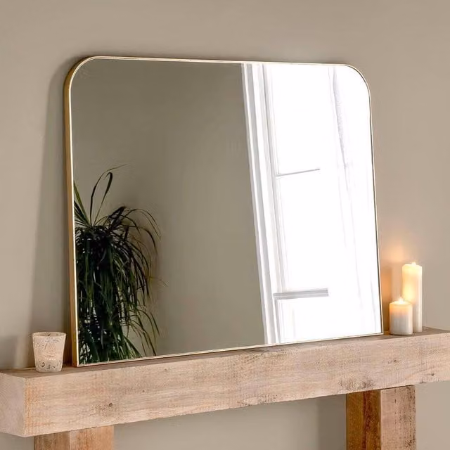 Yearn Mirrors Minimal Gold Mantle Mirror, W: 110 cm, H: 80 cm – 1