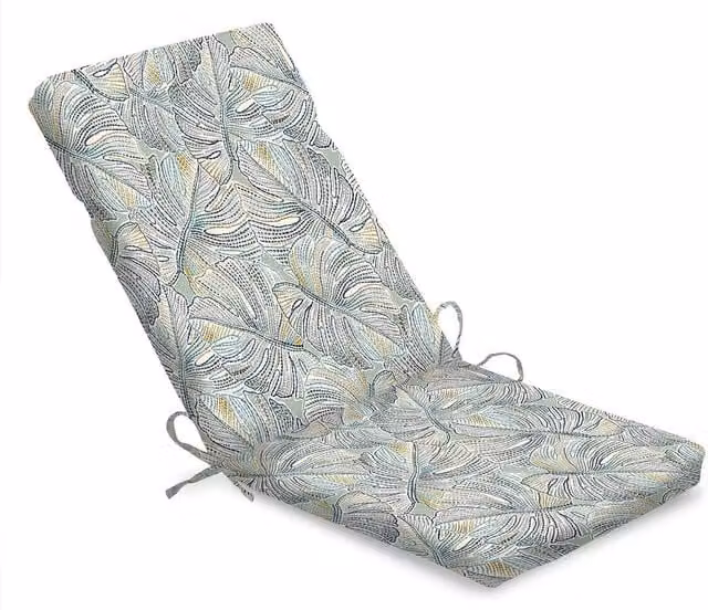 Livinluxury Water Repellent Full Chair Seat and Back Pad in Monstera Yellow and Multicolour