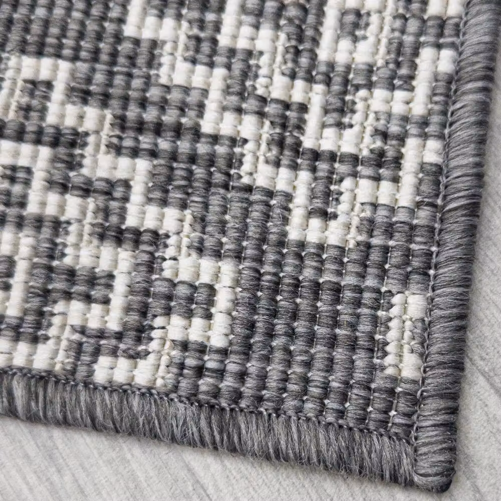 runrug Olmec Reversible Carpet Runner Rug in Grey, W/L: 60 x 390 cm – 2