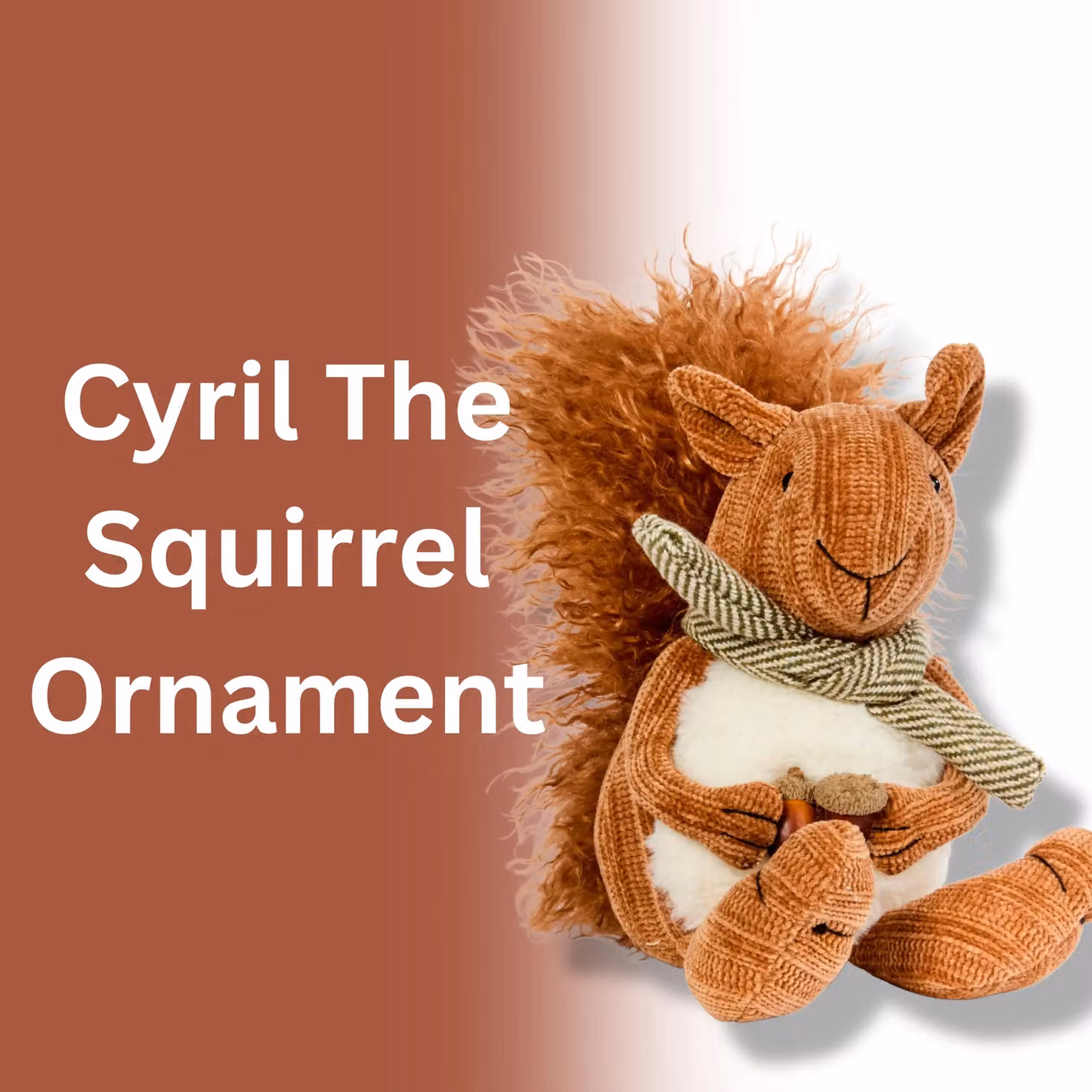 Marco Paul Orange Plush Squirrel Autumn and Halloween Tabletop Decoration, Height: 28 cm – 3