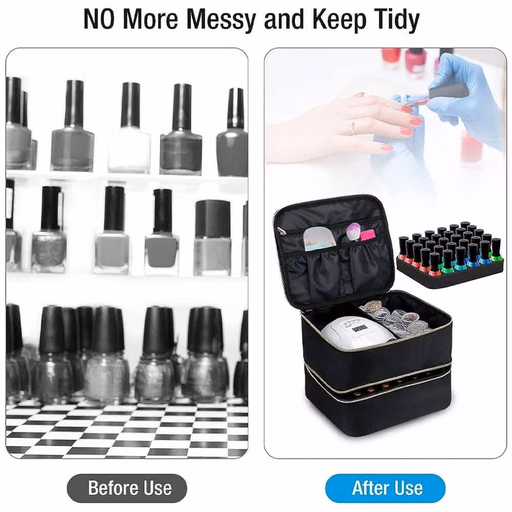 NESTLUNE Black Nail Polish Carrying Case and Storage Bag – 4