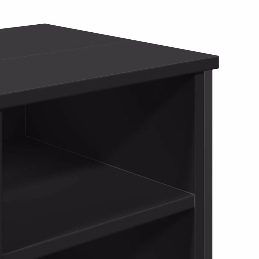 Berkfield Home Modern Black Freestanding Bathroom Sink Cabinet with Hinged Doors and Internal Shelves, W/D/H: 91 x 35 x 60 cm – 4
