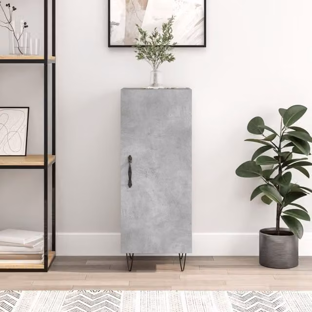 Berkfield Home Sideboard in Concrete Grey, W/D/H: 34.5 x 34.5 x 90 cm – 1