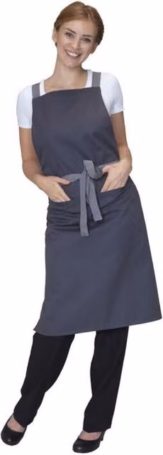 Dennys Grey Cross Back Apron – 1