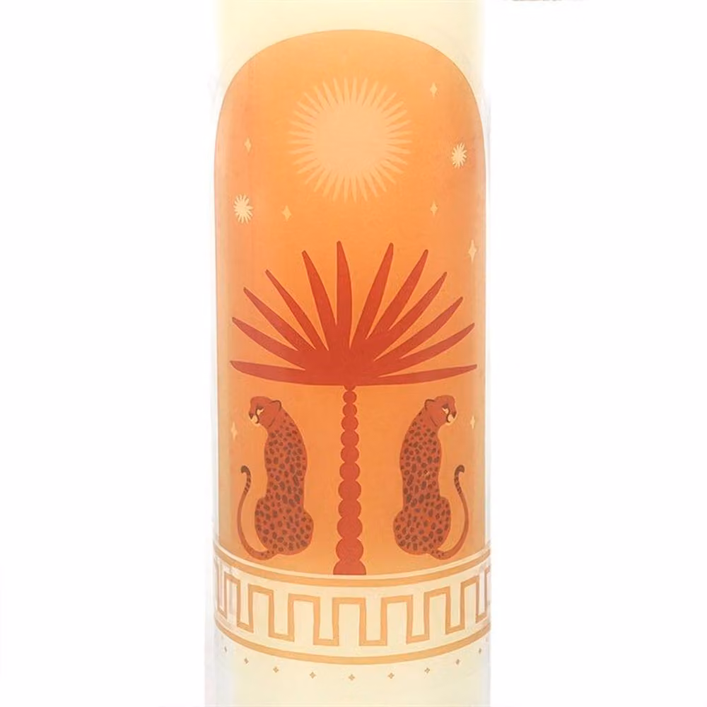 Uniqueful Leopard Palm Sandalwood & Oud Tube Candle in Orange – 2