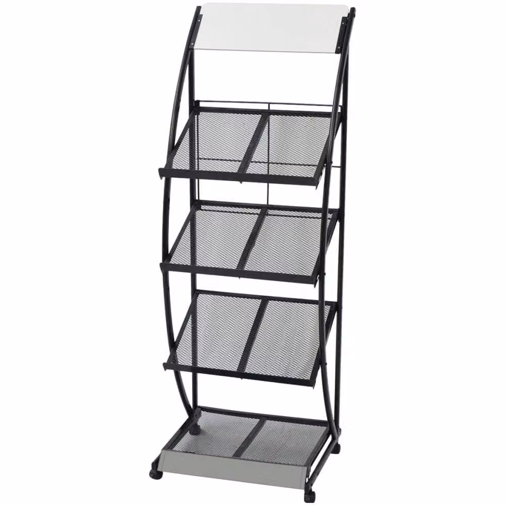 Berkfield Home Magazine Rack in Black and White, W/D/H: 47 x 40 x 134 cm – 2