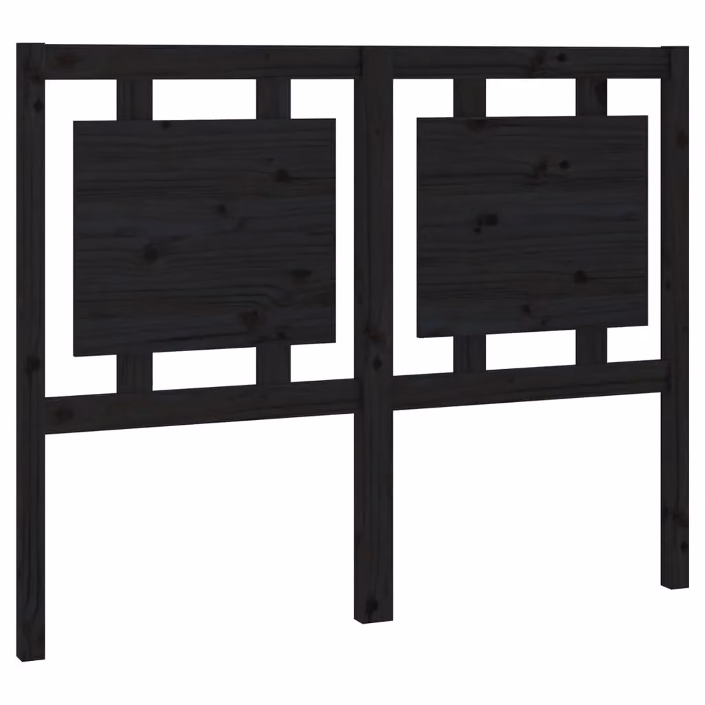 Berkfield Home Black Rustic Solid Pine Wood Bed Headboard W/D/H: 125.5 x 4 x 100 cm – 2