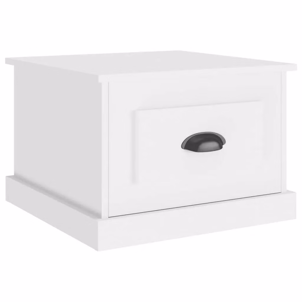 Berkfield Home White Square Coffee Table in Engineered Wood W/D/H: 50 x 50 x 35 cm – 2