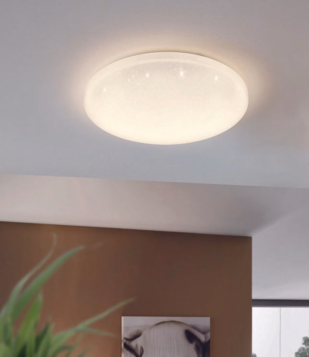 Loops 2 Pack White LED Ceiling and Wall Lights with Crystal Effect Plastic Shade – 2