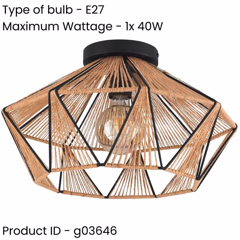 Loops 2 Pack Black Modern Semi-Flush Ceiling Light Set – 2