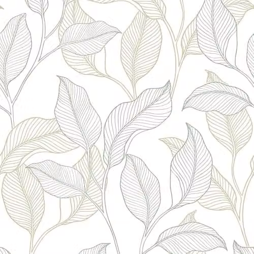 Grandeco Nardy Falling Leaves Green Botanical Floral Textured Vinyl Wallpaper