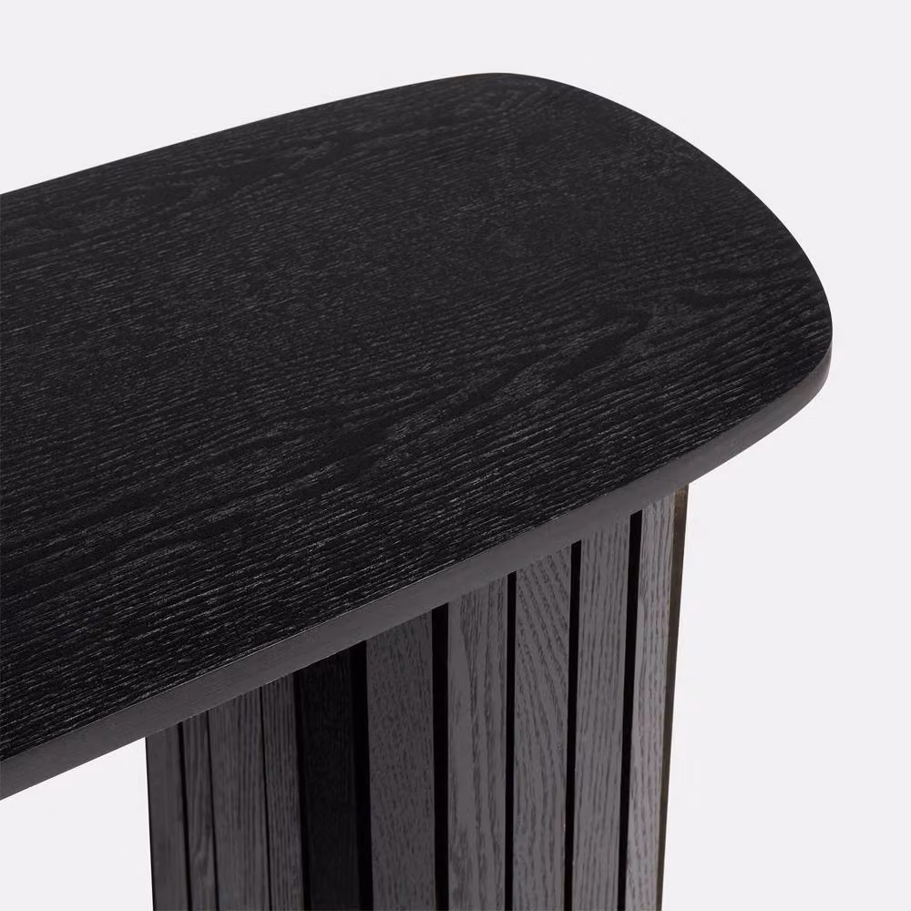 OHS Madison Ribbed Engineered Wood Console Table in Black – 4