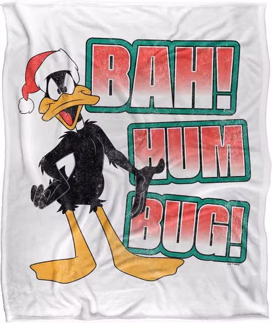 Warner Bros. Looney Tunes Daffy Duck Bah Humbug Super Soft Fleece Throw Blanket, Multicolour, W/D/H: 91 x 147 cm – 3